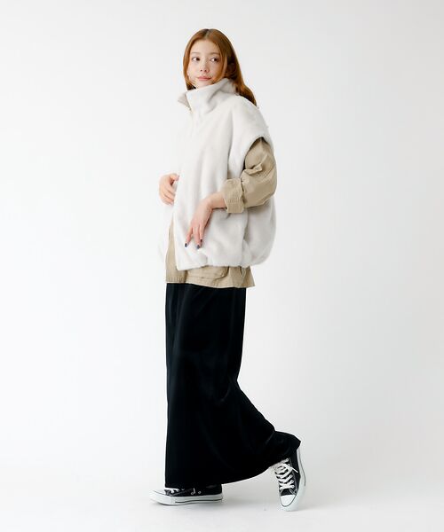 LA TENDA ファーベスト パール付きショートファーベスト la primavera online store