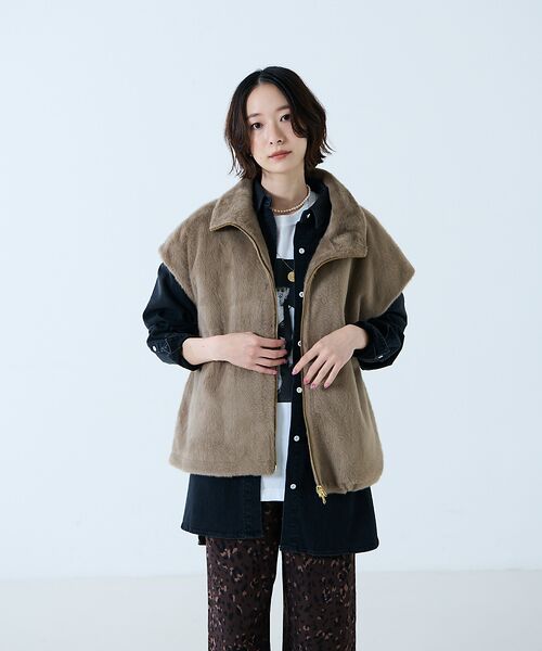 Rouge vif la cle / ルージュ・ヴィフ ラクレ ベスト | 【MICA&DEAL /マイカアンドディール】ファーベスト/ベスト/ファー/レイ | 詳細18