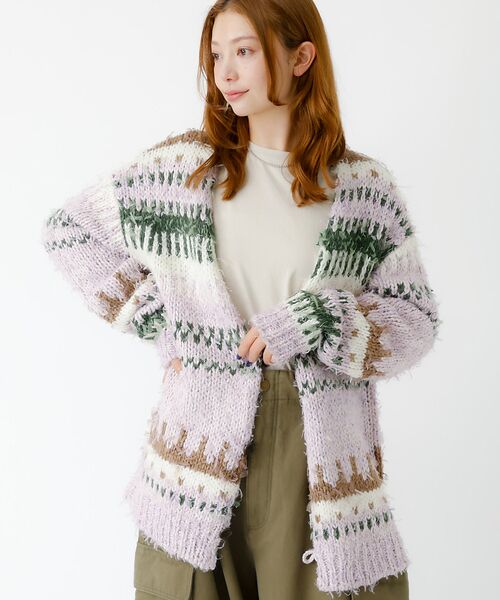 Rouge vif la cle/ルージュ・ヴィフ ラクレ 【JOHNBULL/ジョンブル】ファンシーカーディガン/ニット/カーディガン/フ ラベンダー F Rouge vif la cle/ルージュ・ヴィフ ラクレ 【JOHNBULL/ジョンブル】ファンシーカーディガン/ニット/カーディガン/フ ラベンダー F