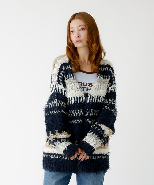 Rouge vif la cle / ルージュ・ヴィフ ラクレ ニット・セーター | 【JOHNBULL/ジョンブル】ファンシーカーディガン/ニット/カーディガン/フ | 詳細11