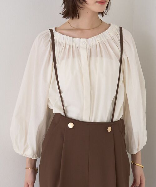 Rouge vif la cle/ルージュ・ヴィフ ラクレ ローンオフショルブラウス オフホワイト F Rouge vif la cle/ルージュ・ヴィフ ラクレ ローンオフショルブラウス オフホワイト F