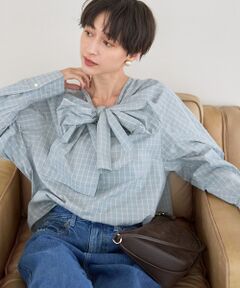 Rouge vif la cle / ルージュ・ヴィフ ラクレ シャツ・ブラウス | コットンチェックリボンブラウス