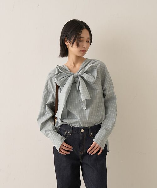 Rouge vif la cle / ルージュ・ヴィフ ラクレ シャツ・ブラウス | コットンチェックリボンブラウス | 詳細17