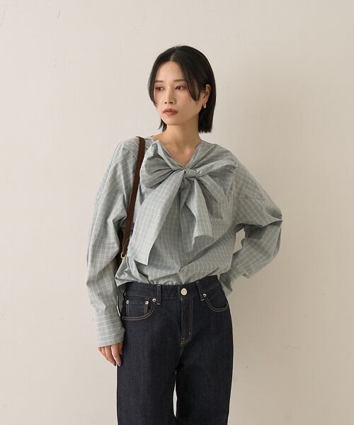 Rouge vif la cle / ルージュ・ヴィフ ラクレ シャツ・ブラウス | コットンチェックリボンブラウス | 詳細18