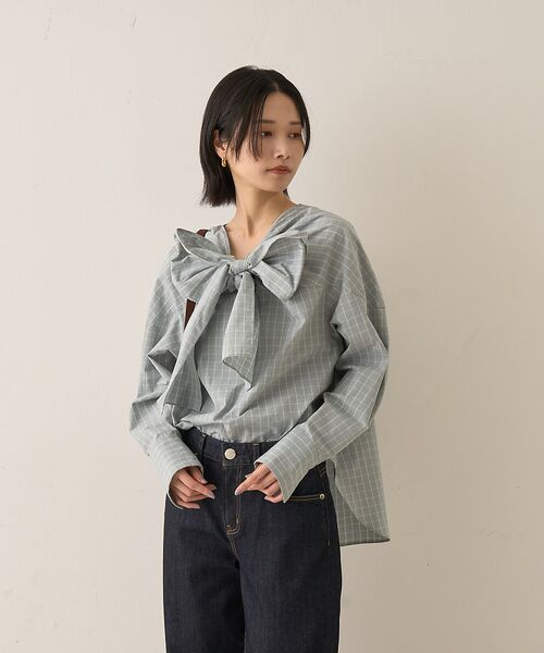 Rouge vif la cle / ルージュ・ヴィフ ラクレ シャツ・ブラウス | コットンチェックリボンブラウス | 詳細19