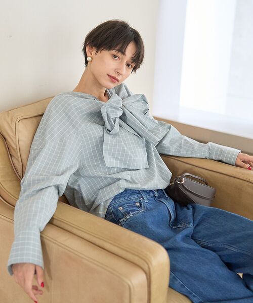 Rouge vif la cle / ルージュ・ヴィフ ラクレ シャツ・ブラウス | コットンチェックリボンブラウス | 詳細21