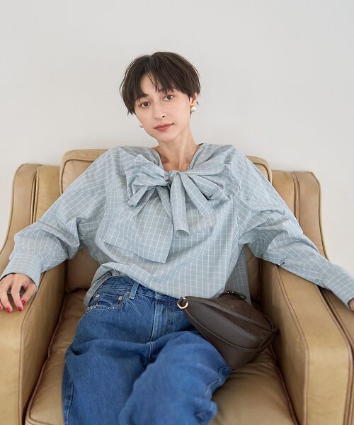 Rouge vif la cle / ルージュ・ヴィフ ラクレ シャツ・ブラウス | コットンチェックリボンブラウス | 詳細22