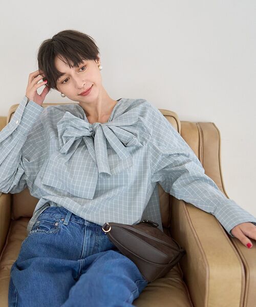 Rouge vif la cle / ルージュ・ヴィフ ラクレ シャツ・ブラウス | コットンチェックリボンブラウス | 詳細23