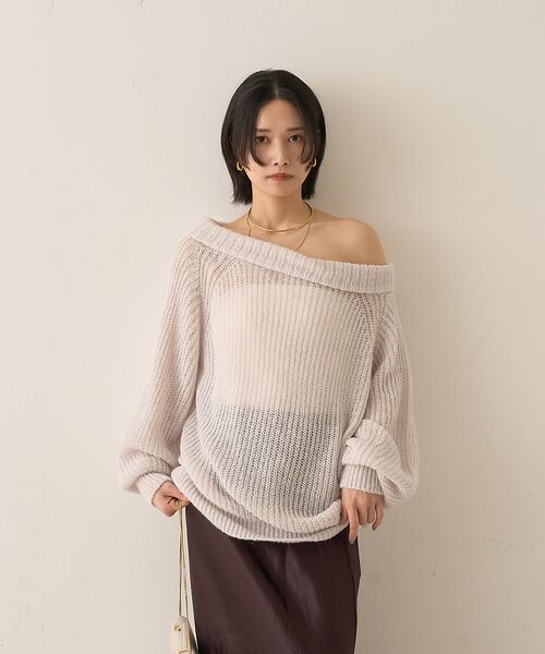 Rouge vif la cle / ルージュ・ヴィフ ラクレ ニット・セーター | モヘア混オフショルラメニットプルオーバー | 詳細1