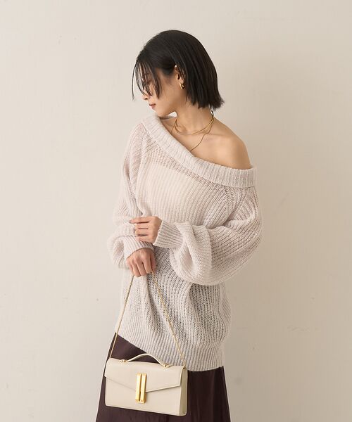 Rouge vif la cle / ルージュ・ヴィフ ラクレ ニット・セーター | モヘア混オフショルラメニットプルオーバー | 詳細2