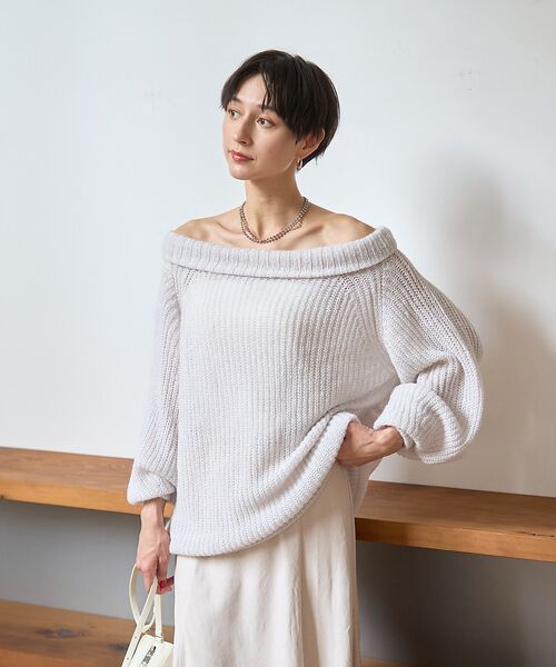 Rouge vif la cle / ルージュ・ヴィフ ラクレ ニット・セーター | モヘア混オフショルラメニットプルオーバー | 詳細5