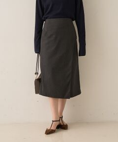 Rouge vif la cle / ルージュ・ヴィフ ラクレ ミニ・ひざ丈スカート | ウールライクデザインスカート