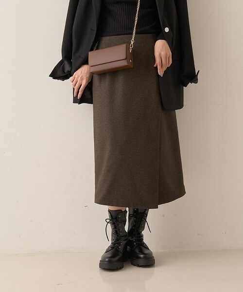 Rouge vif la cle / ルージュ・ヴィフ ラクレ ミニ・ひざ丈スカート | ウールライクデザインスカート | 詳細2