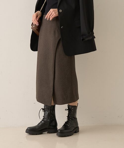 Rouge vif la cle / ルージュ・ヴィフ ラクレ ミニ・ひざ丈スカート | ウールライクデザインスカート | 詳細5