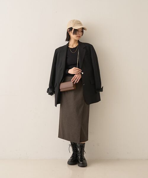 Rouge vif la cle / ルージュ・ヴィフ ラクレ ミニ・ひざ丈スカート | ウールライクデザインスカート | 詳細7