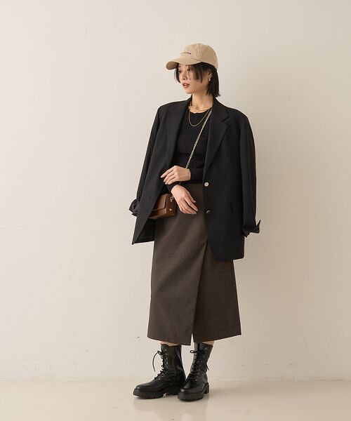 Rouge vif la cle / ルージュ・ヴィフ ラクレ ミニ・ひざ丈スカート | ウールライクデザインスカート | 詳細8