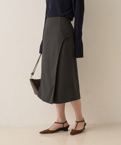 Rouge vif la cle / ルージュ・ヴィフ ラクレ ミニ・ひざ丈スカート | ウールライクデザインスカート | 詳細13