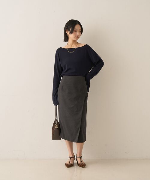 Rouge vif la cle / ルージュ・ヴィフ ラクレ ミニ・ひざ丈スカート | ウールライクデザインスカート | 詳細15