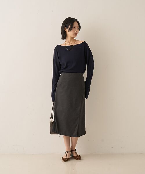 Rouge vif la cle / ルージュ・ヴィフ ラクレ ミニ・ひざ丈スカート | ウールライクデザインスカート | 詳細17