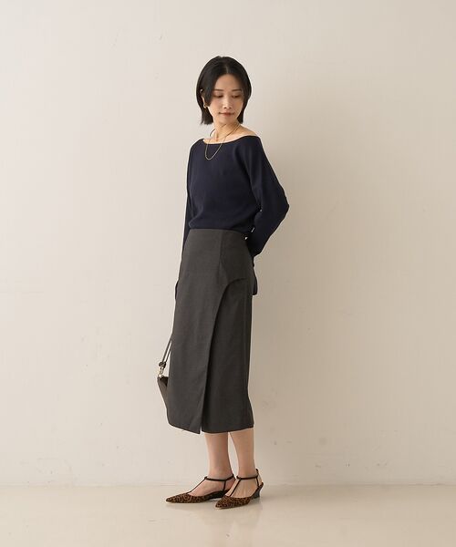 Rouge vif la cle / ルージュ・ヴィフ ラクレ ミニ・ひざ丈スカート | ウールライクデザインスカート | 詳細18