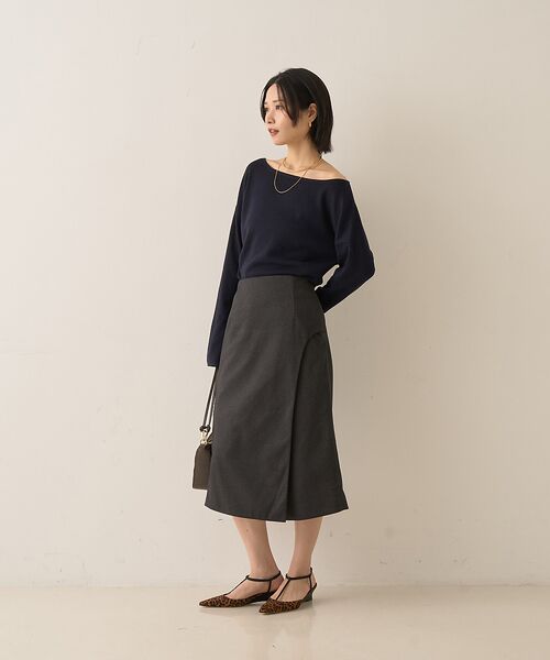 Rouge vif la cle / ルージュ・ヴィフ ラクレ ミニ・ひざ丈スカート | ウールライクデザインスカート | 詳細19