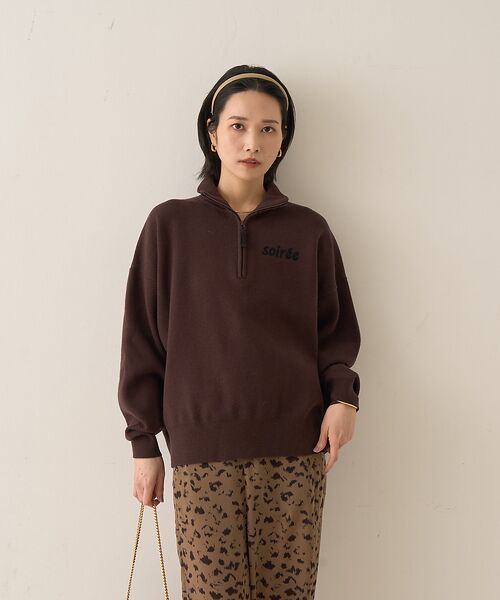 Rouge vif la cle / ルージュ・ヴィフ ラクレ ニット・セーター | ハーフジップロゴニットプルオーバー | 詳細2