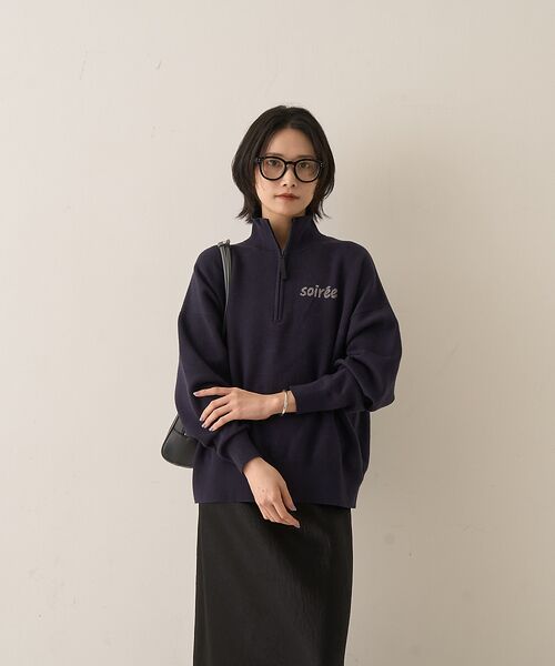 Rouge vif la cle / ルージュ・ヴィフ ラクレ ニット・セーター | ハーフジップロゴニットプルオーバー | 詳細10