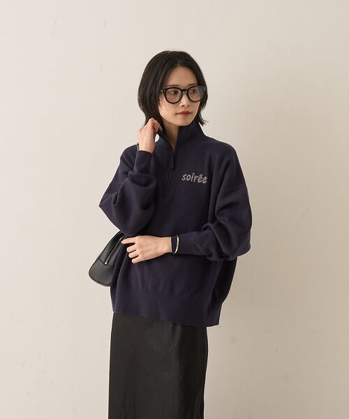 Rouge vif la cle / ルージュ・ヴィフ ラクレ ニット・セーター | ハーフジップロゴニットプルオーバー | 詳細12