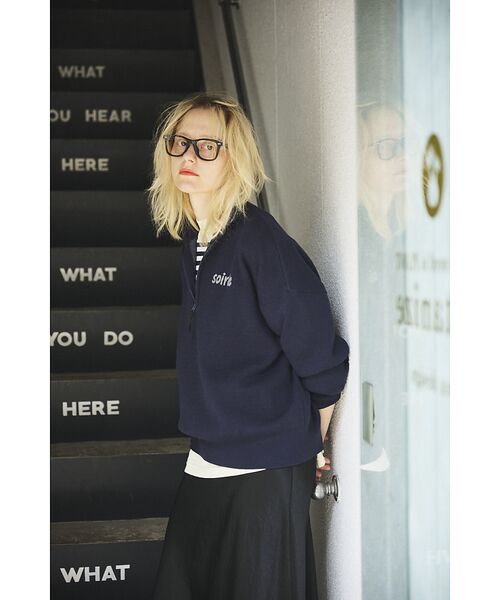 Rouge vif la cle / ルージュ・ヴィフ ラクレ ニット・セーター | ハーフジップロゴニットプルオーバー | 詳細15