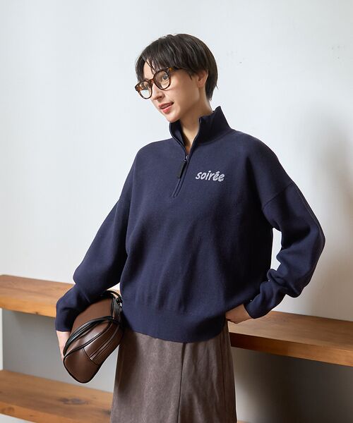 Rouge vif la cle / ルージュ・ヴィフ ラクレ ニット・セーター | ハーフジップロゴニットプルオーバー | 詳細16