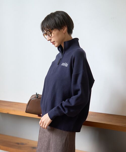 Rouge vif la cle / ルージュ・ヴィフ ラクレ ニット・セーター | ハーフジップロゴニットプルオーバー | 詳細17