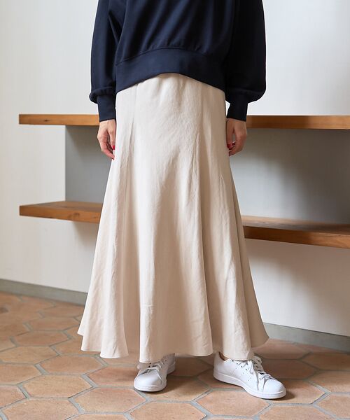 Rouge vif la cle / ルージュ・ヴィフ ラクレ ロング・マキシ丈スカート | 【定番人気】【2025AW】切替マキシスカート（アイボリー）