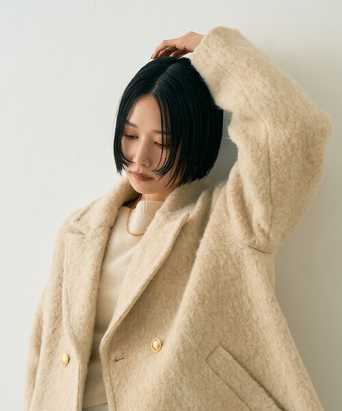 追加4】【一部店舗限定】ラメシャギースライバーPコート/ピーコート