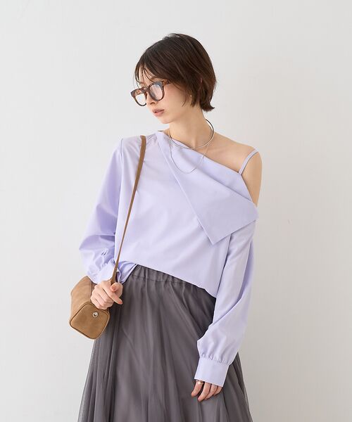 Rouge vif la cle / ルージュ・ヴィフ ラクレ シャツ・ブラウス | 【新色登場】【一部店舗限定】アシメオフショルブラウス | 詳細14