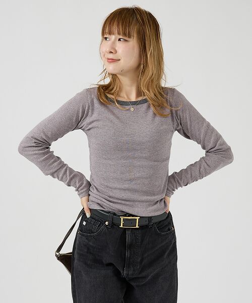 Rouge vif la cle / ルージュ・ヴィフ ラクレ Tシャツ | 【Robert P. Miller】パネルリブボートネックTEE / ロンT / | 詳細10