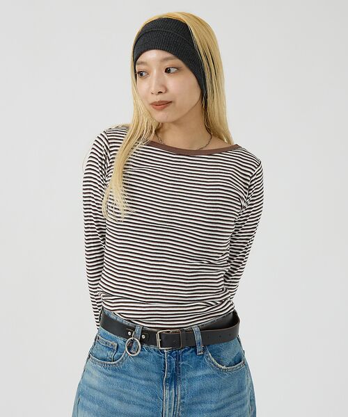 Rouge vif la cle / ルージュ・ヴィフ ラクレ Tシャツ | 【Robert P. Miller】パネルリブボートネックTEE / ロンT / | 詳細20