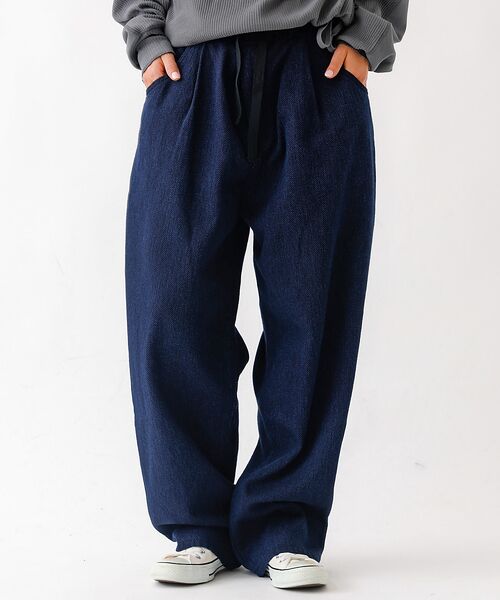 Rouge vif la cle/ルージュ・ヴィフ ラクレ 【JOHNBULL/ジョンブル】ドビーデニムイージーパンツ/パンツ/デニム【WE インディゴ L Rouge vif la cle/ルージュ・ヴィフ ラクレ 【JOHNBULL/ジョンブル】ドビーデニムイージーパンツ/パンツ/デニム【WE インディゴ L