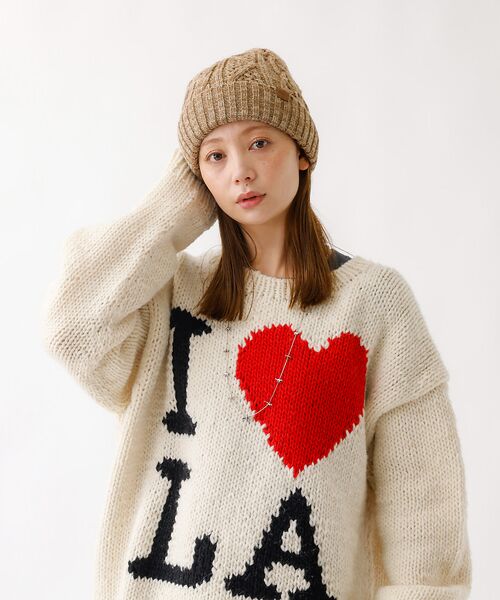 Rouge vif la cle / ルージュ・ヴィフ ラクレ ハット | 【RUBEN/ルーベン】ケーブル裏ボアニット帽/ RUS-7092 MIX/メラ | 詳細12