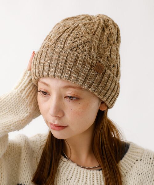 Rouge vif la cle / ルージュ・ヴィフ ラクレ ハット | 【RUBEN/ルーベン】ケーブル裏ボアニット帽/ RUS-7092 MIX/メラ | 詳細14