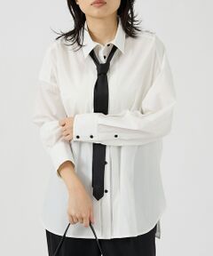 Rouge vif la cle / ルージュ・ヴィフ ラクレ シャツ・ブラウス | タイ付クリアブロードシャツ