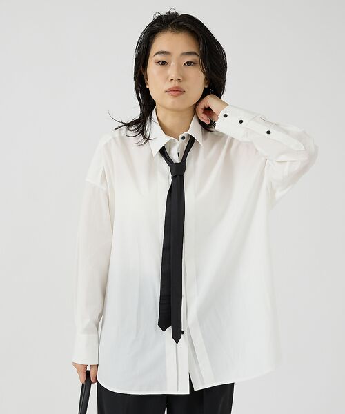 Rouge vif la cle / ルージュ・ヴィフ ラクレ シャツ・ブラウス | タイ付クリアブロードシャツ | 詳細1