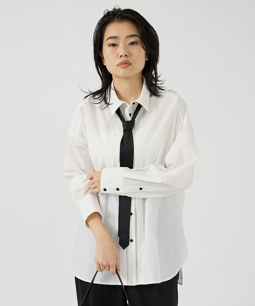 Rouge vif la cle / ルージュ・ヴィフ ラクレ シャツ・ブラウス | タイ付クリアブロードシャツ | 詳細2