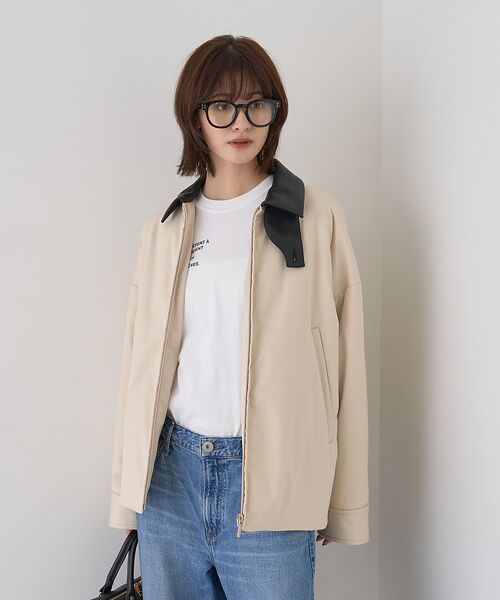 Rouge vif la cle / ルージュ・ヴィフ ラクレ ブルゾン | 異素材衿パフィブルゾン/ハンティングジャケット | 詳細2