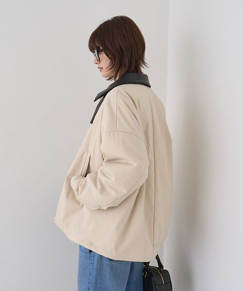 Rouge vif la cle / ルージュ・ヴィフ ラクレ ブルゾン | 異素材衿パフィブルゾン/ハンティングジャケット | 詳細4