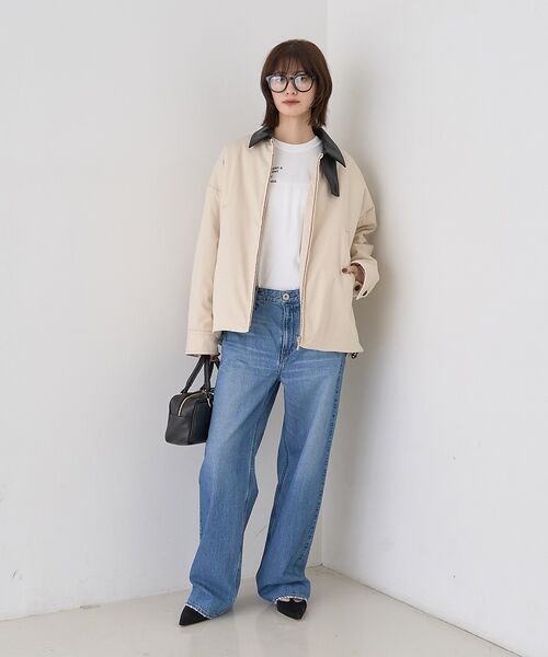 Rouge vif la cle / ルージュ・ヴィフ ラクレ ブルゾン | 異素材衿パフィブルゾン/ハンティングジャケット | 詳細6