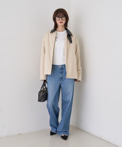 Rouge vif la cle / ルージュ・ヴィフ ラクレ ブルゾン | 異素材衿パフィブルゾン/ハンティングジャケット | 詳細7