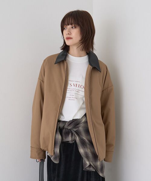 Rouge vif la cle / ルージュ・ヴィフ ラクレ ブルゾン | 異素材衿パフィブルゾン/ハンティングジャケット | 詳細10