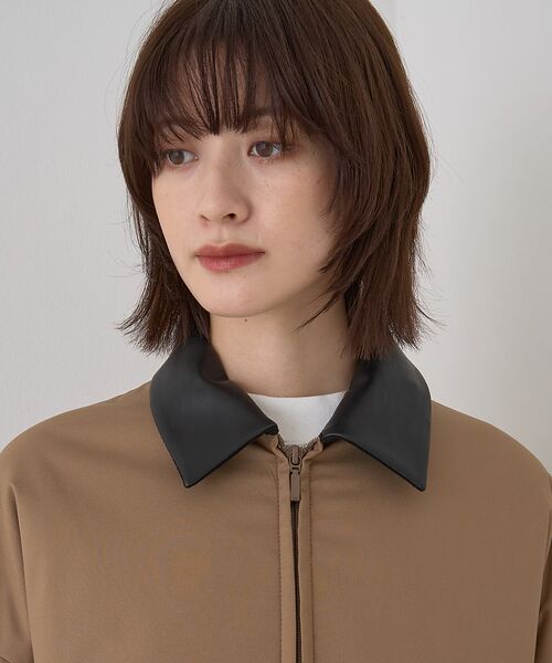 Rouge vif la cle / ルージュ・ヴィフ ラクレ ブルゾン | 異素材衿パフィブルゾン/ハンティングジャケット | 詳細24