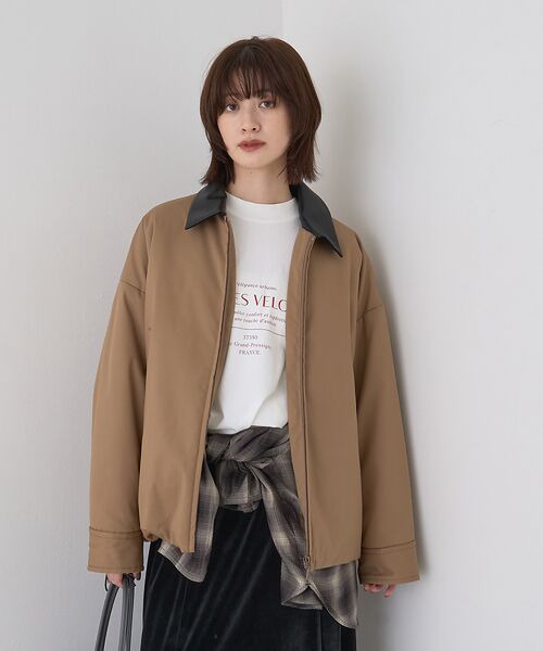 Rouge vif la cle / ルージュ・ヴィフ ラクレ ブルゾン | 異素材衿パフィブルゾン/ハンティングジャケット | 詳細11