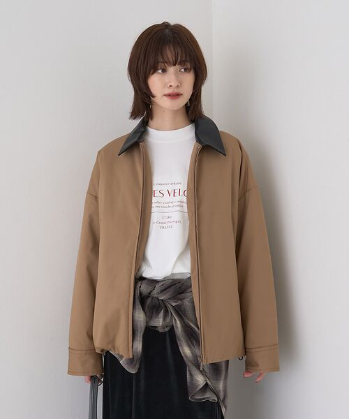 Rouge vif la cle / ルージュ・ヴィフ ラクレ ブルゾン | 異素材衿パフィブルゾン/ハンティングジャケット | 詳細12